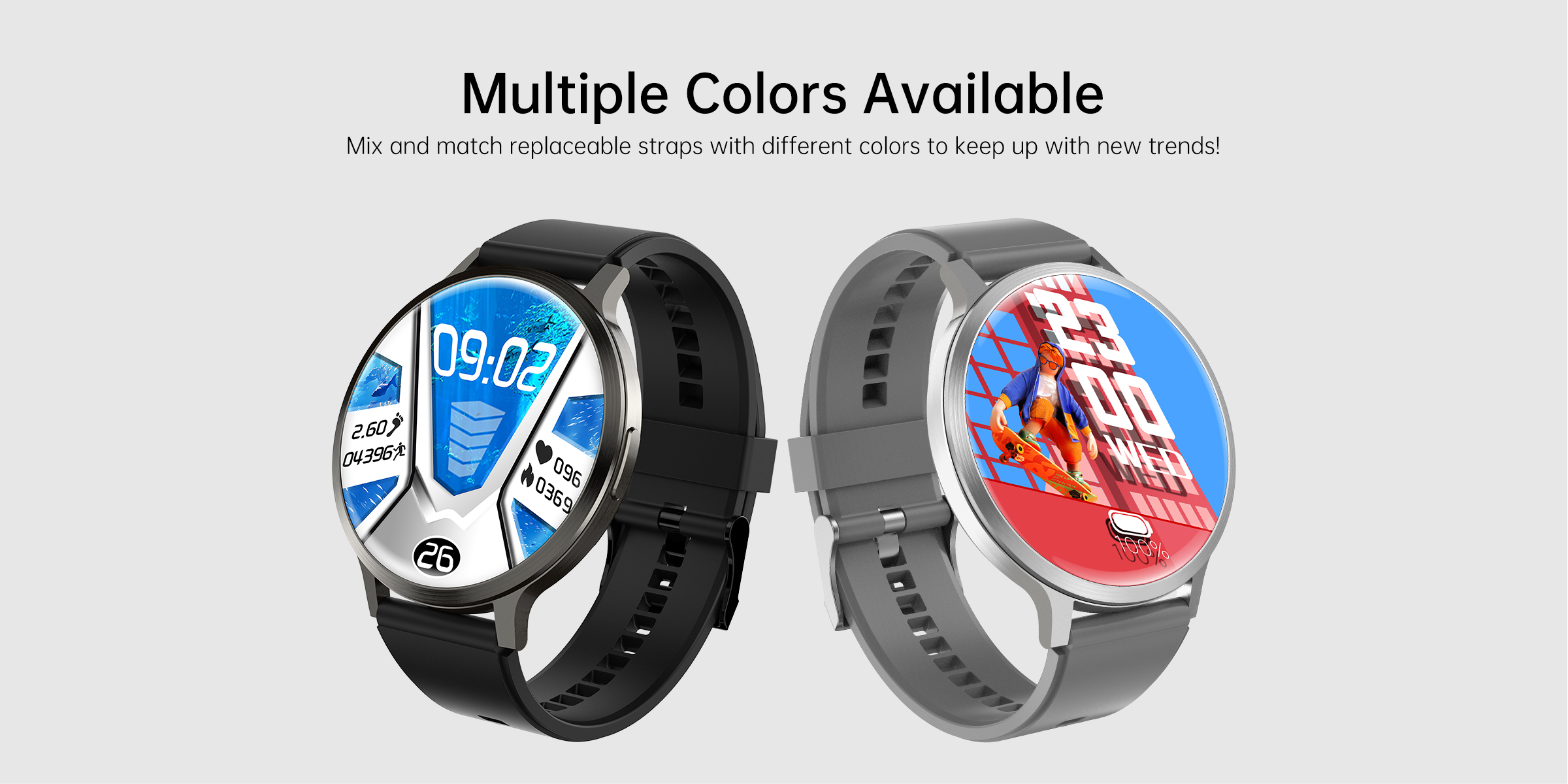 Philippe Palmer Smart Watch LP84 AMOLED Silver Rubber - 16