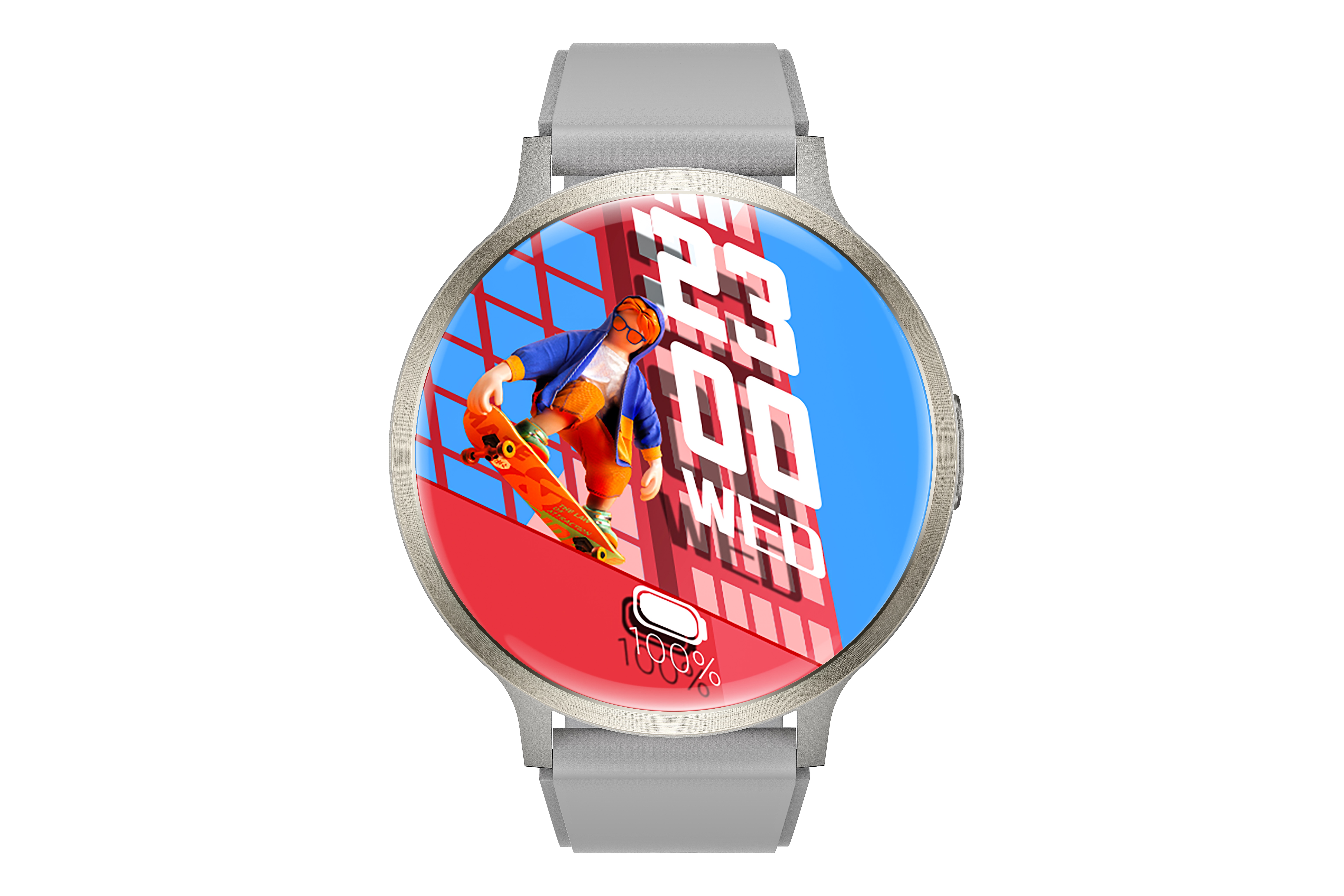 Philippe Palmer Smart Watch LP84 AMOLED Silver Rubber