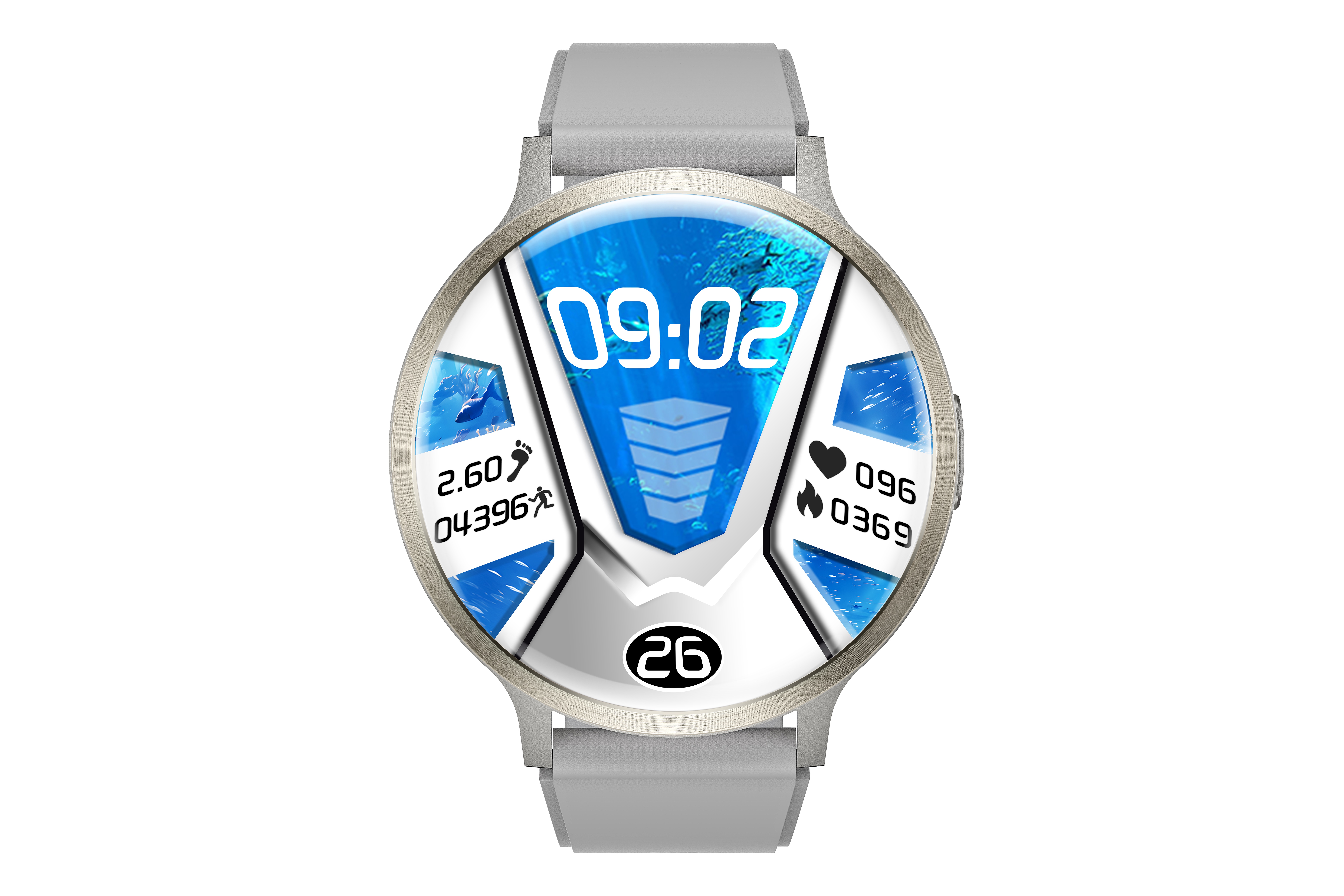 Philippe Palmer Smart Watch LP84 AMOLED Silver Rubber - 18