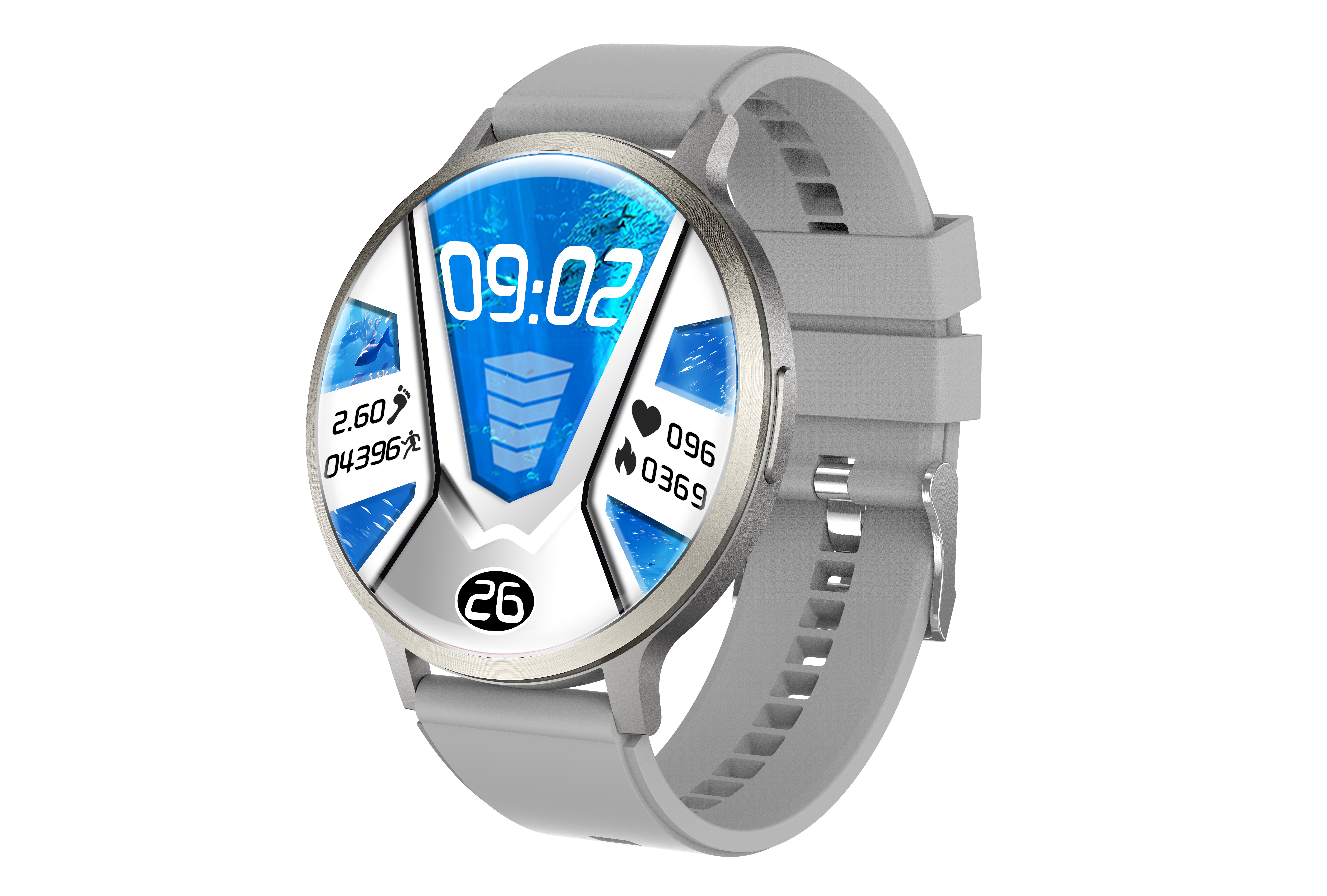 Philippe Palmer Smart Watch LP84 AMOLED Silver Rubber - 2