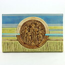 Stig Carlsson (1960s) Colorful Relief Wall Plaque with People Motif 30 cm