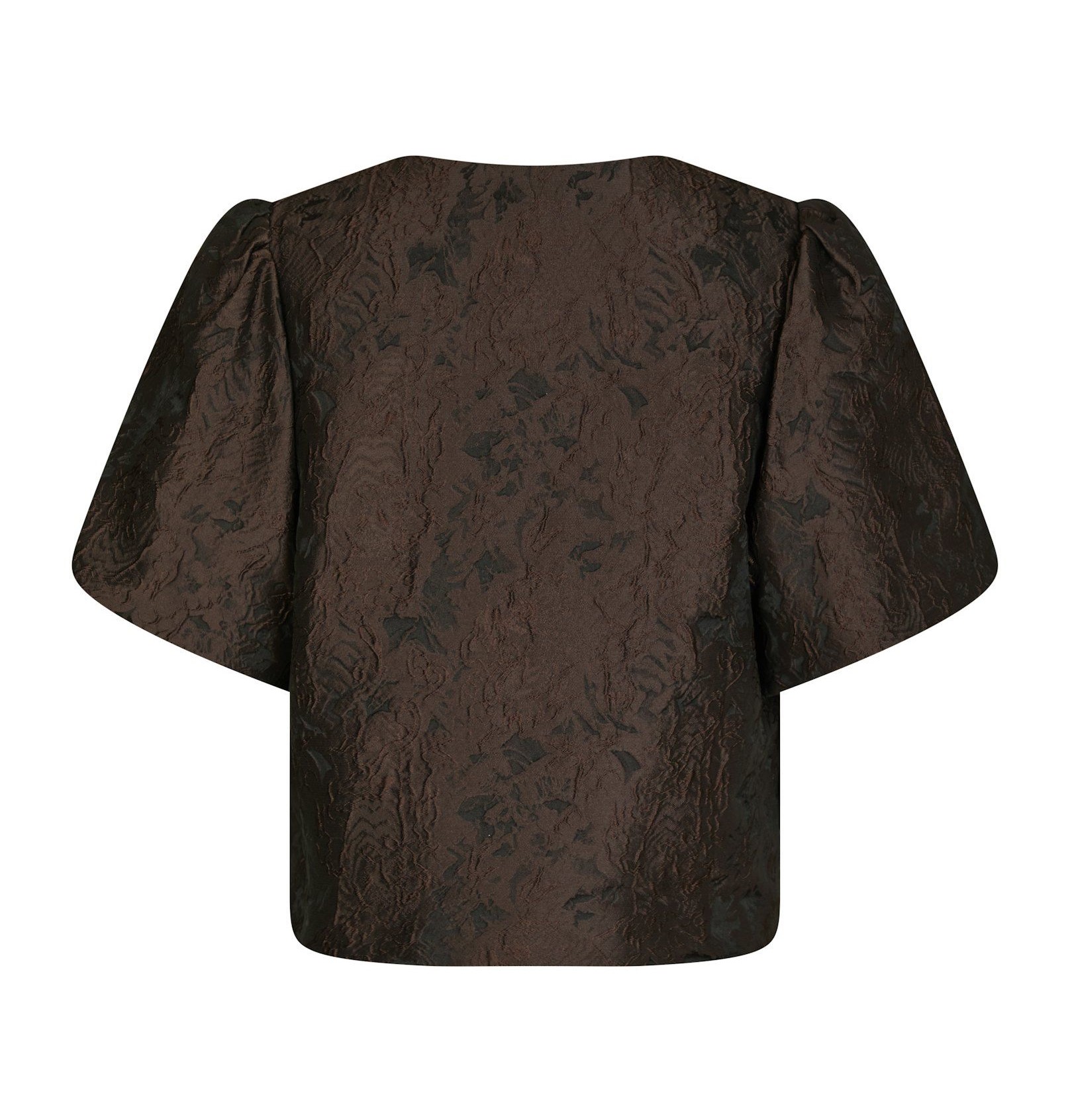 Neo Noir Aisa Brocade  Blouse, Dark Brown - 2