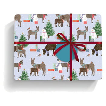 Christmas Wrap Otter House Donkey Motif Donkeys