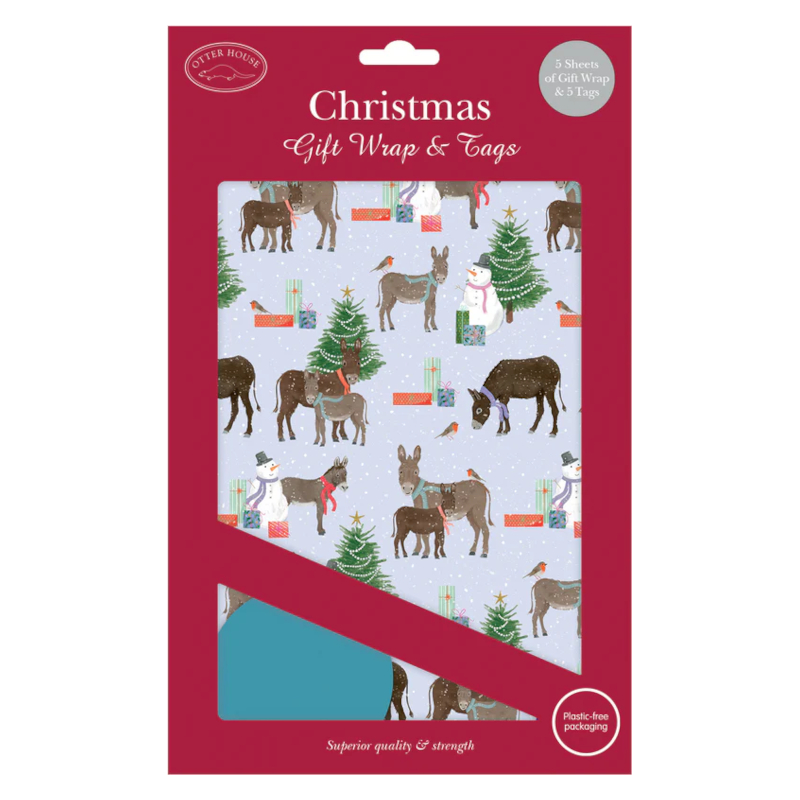 Julpapper Otter House Åsnemotiv Donkeys