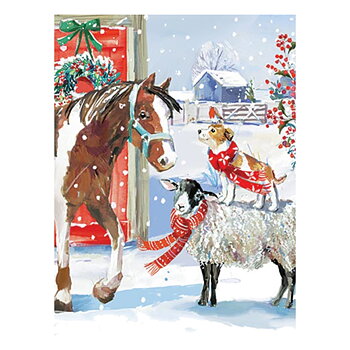 Christmas Cards Ling Design Farmyard Fun 24-Pack