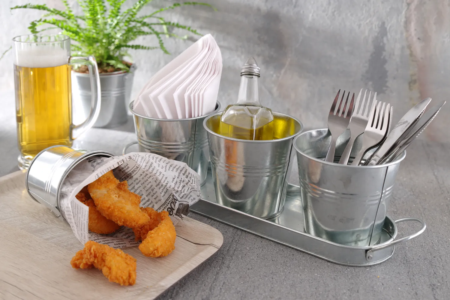 Serving tray with melamine laminate, non slip, with Wood light design 240x340 - 3