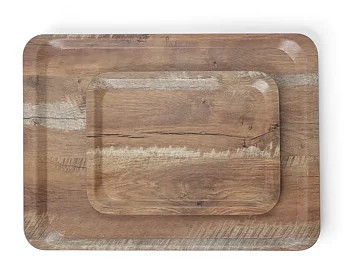 Serving tray with melamine laminate, non slip, with Wood design 240x340