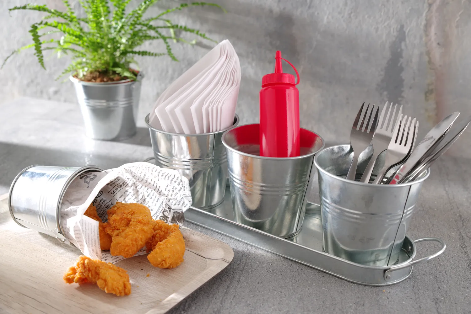 Serving tray with melamine laminate, non slip, with Wood light-design 330x430 - 3