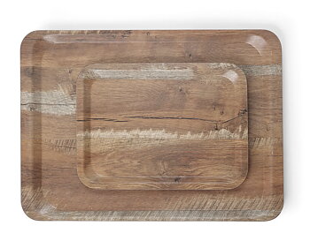 Serving tray with melamine laminate, non slip, with Wood design 330x430
