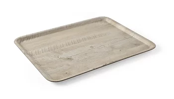 Serving tray with melamine laminate, non slip, with Wood light-design 370x530