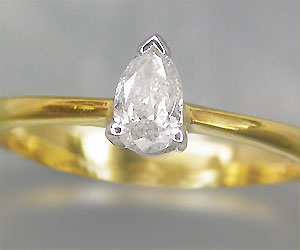 Anillo de oro de 18 quilates con diamantes blancos auténticos de 0,23 ct.