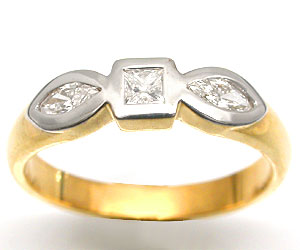 Anillo de oro de 18 quilates con diamante blanco H genuino de lujo de 0,30 ct - 2
