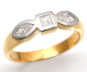 Anillo de oro de 18 quilates con diamante blanco H genuino de lujo de 0,30 ct - 3