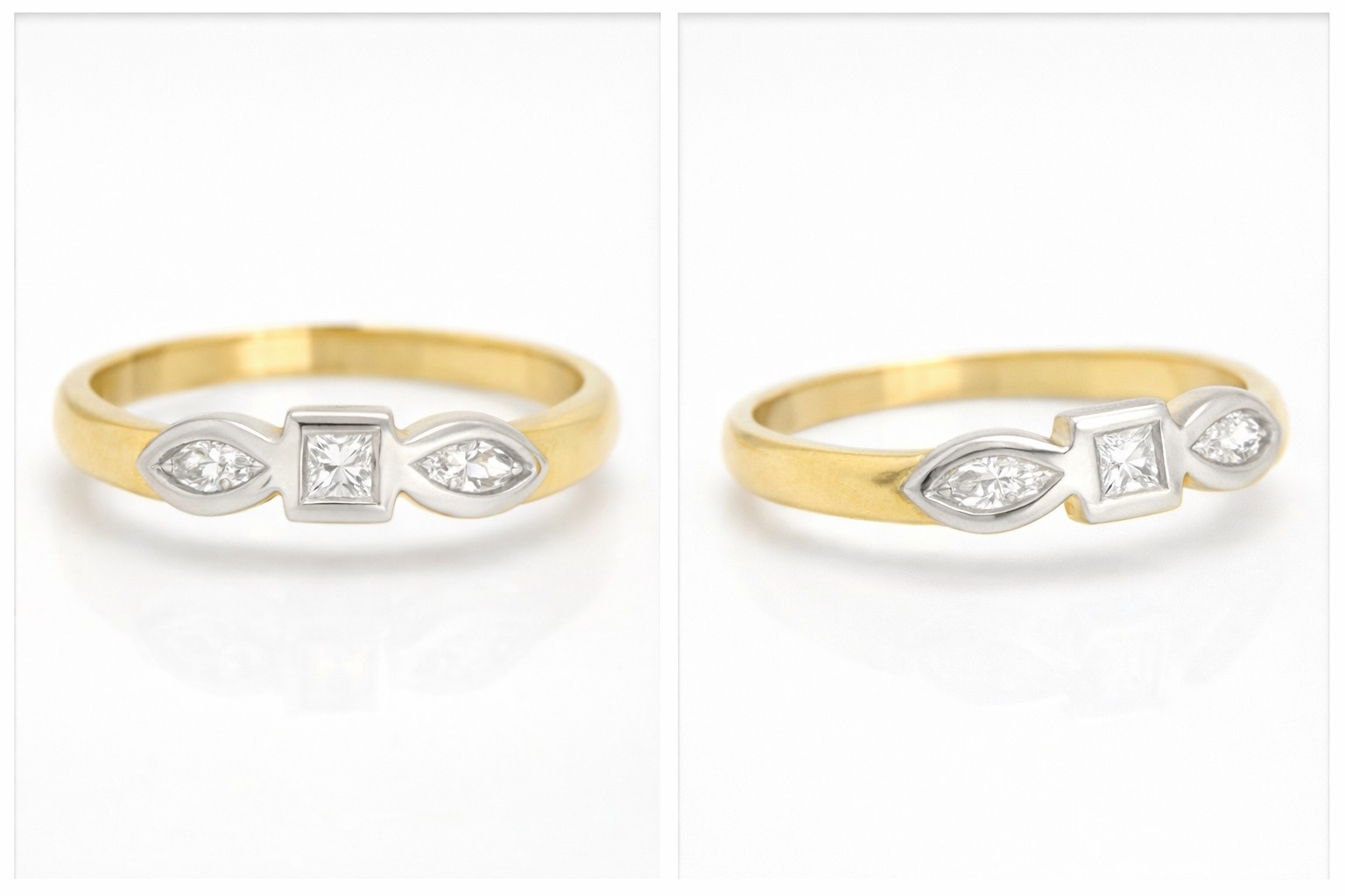 Anillo de oro de 18 quilates con diamante blanco H genuino de lujo de 0,30 ct