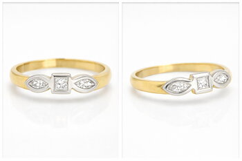 Anillo de oro de 18 quilates con diamante blanco H genuino de lujo de 0,30 ct