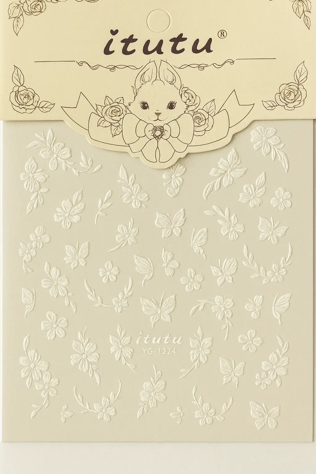Nagelklistermärken vita blommor – Fairy Ice Flower
