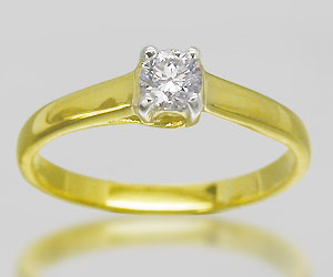 Exclusivo anillo de oro de 18 quilates con diamante blanco F de 0,23 ct - 2
