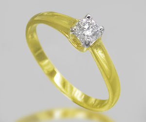 Exclusivo anillo de oro de 18 quilates con diamante blanco F de 0,23 ct - 3