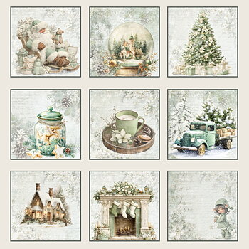 Papper Scrapbooking  Reprint -Home for Christmas, Tags  -  12x12 (30,5 x 30,5 cm)