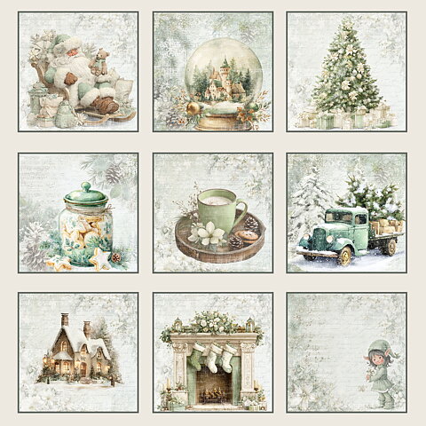 Papper Scrapbooking  Reprint -Home for Christmas, Tags  -  12x12 (30,5 x 30,5 cm)