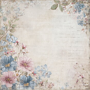 Papper Scrapbooking  Reprint -Happiness ,  flowers  Corner-  12x12 (30,5 x 30,5 cm)