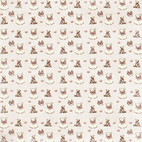Papper Scrapbooking  Reprint -Happiness ,  Pink heart cloud-  12x12 (30,5 x 30,5 cm)