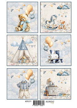 Papper Klippark - Baby boy tags -  A4