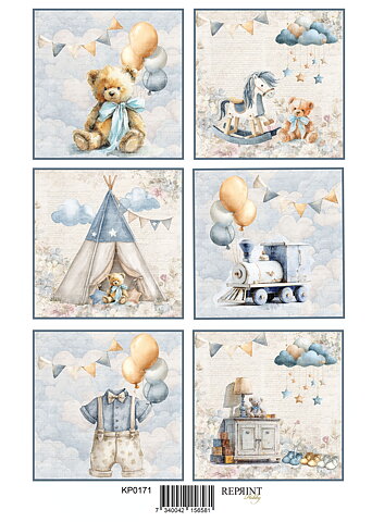 Papper Klippark - Baby boy tags -  A4