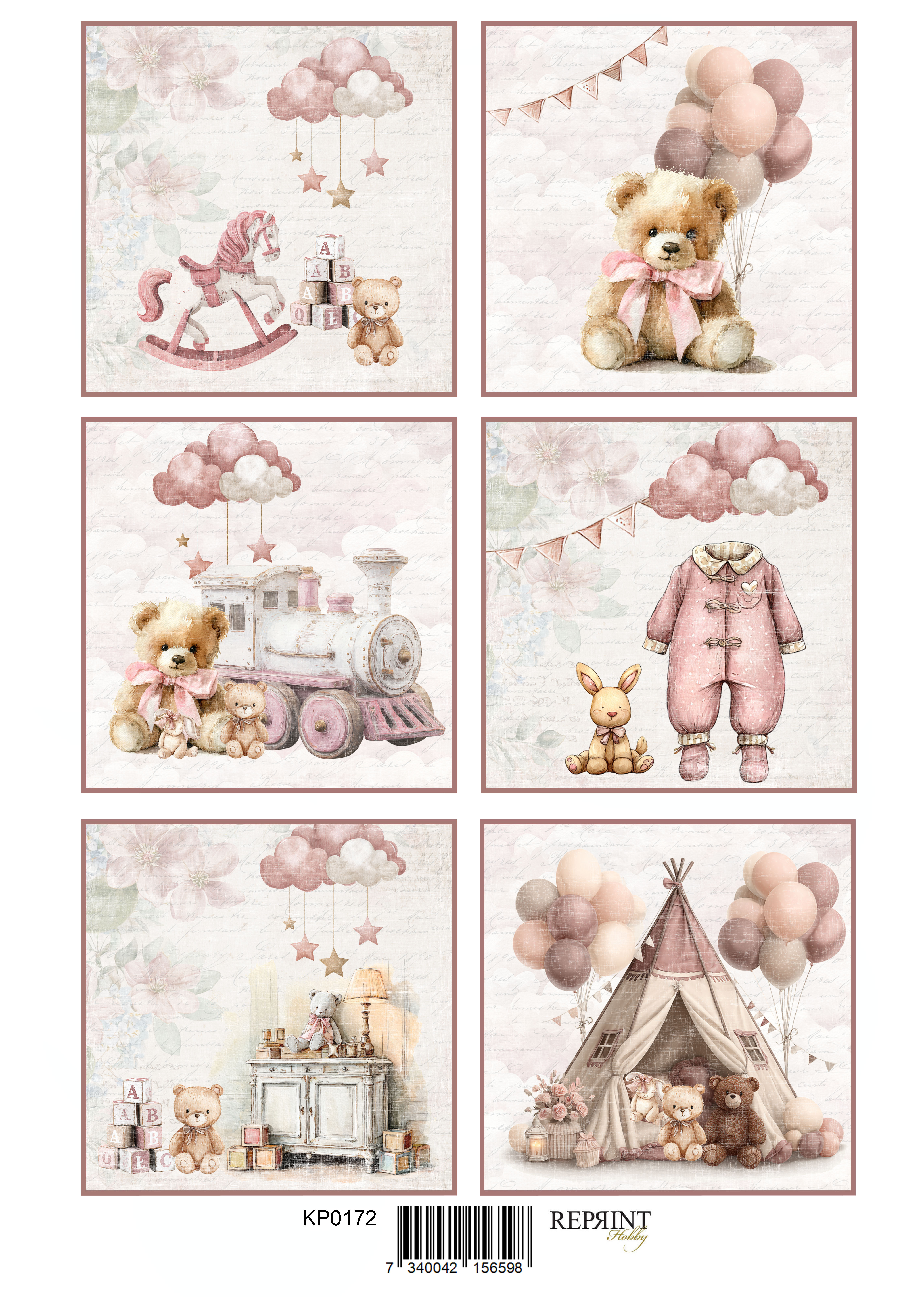 Papper Klippark -   Baby girl Tags-  A4