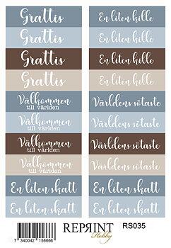 Stickers Reprint - Happiness baby boy Svensk  text -  11x16 cm