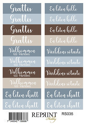 Stickers Reprint - Happiness baby boy Svensk  text -  11x16 cm