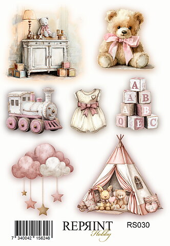 Stickers Reprint - Happiness baby Girl -  11x16 cm