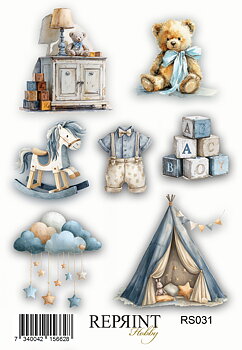 Stickers Reprint - Happiness baby Boy -  11x16 cm