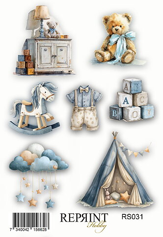 Stickers Reprint - Happiness baby Boy -  11x16 cm