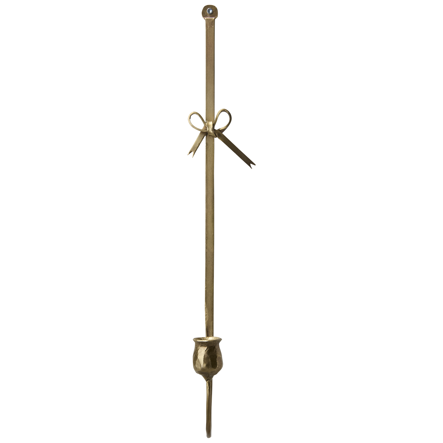 Wall sconce with rosette - Lampett - Candle holder - Antique brass - 57 cm - 3
