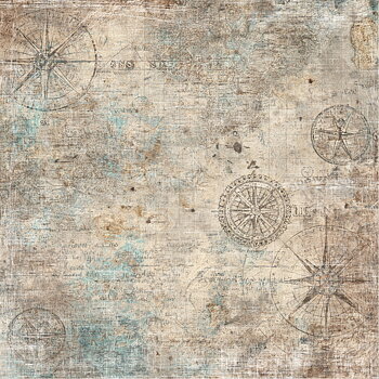 Papper Scrapbooking  Reprint -Masculine Moments , Old Map -  12x12 (30,5 x 30,5 cm)