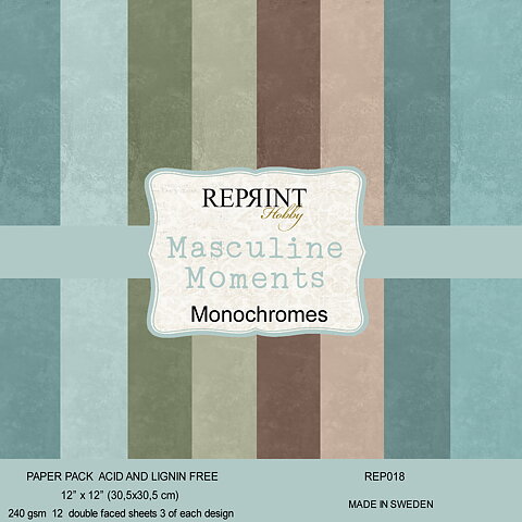 Paperpack Reprint -Masculine Moments  Monochromes -  12x12