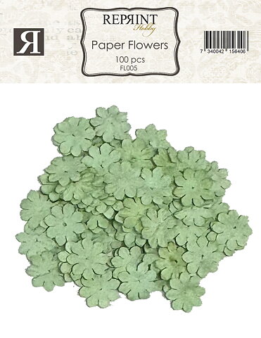 Mini Pappersblommor  20 mm 100 st Ljus grön