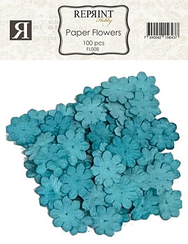 Mini Pappersblommor  20 mm 100 st Turkos