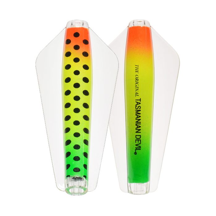 spoon lures with a fluttering action that are popular for fishing for rainbow trout and other introduced fish