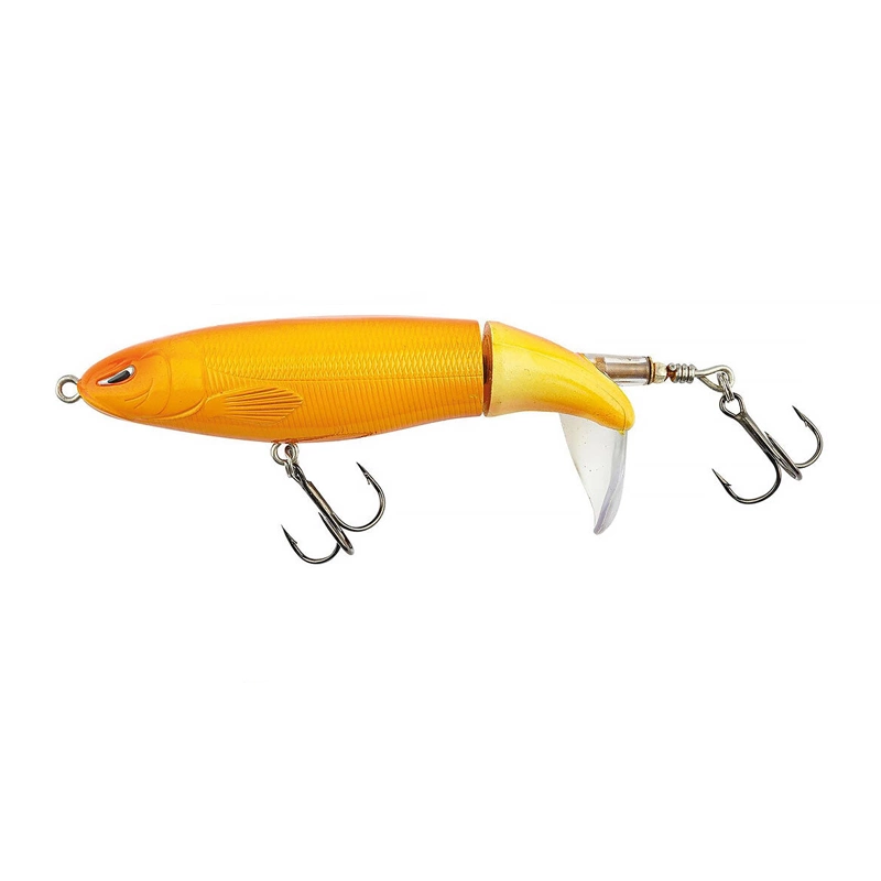 Plopper är ett ytbete som är 10 cm långt, väger 13 gram och är utformat för att fånga stor gädda och stor abborre. orange