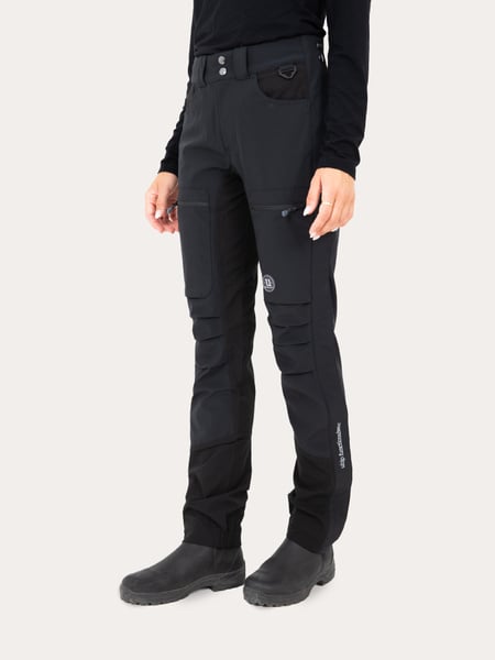 Uhip Woolblend Stella Zip Pant Outdoor Trousers - Jet Black - stretchy