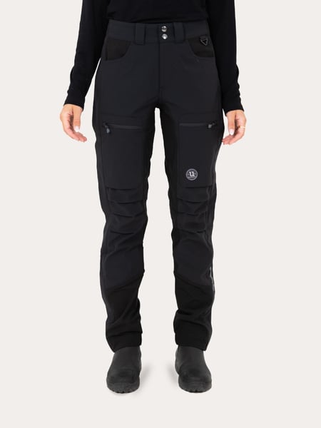 Uhip Woolblend Stella Zip Pant Outdoor Trousers - Jet Black - durable