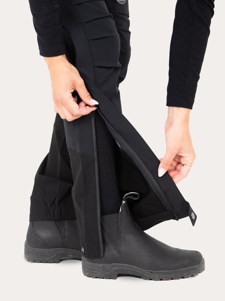 Uhip Woolblend Stella Zip Pant Outdoor Trousers - Jet Black - soft