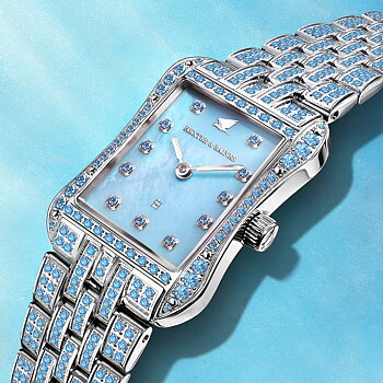 H&B Cronvas Pearl, Aqua Blue & Silver