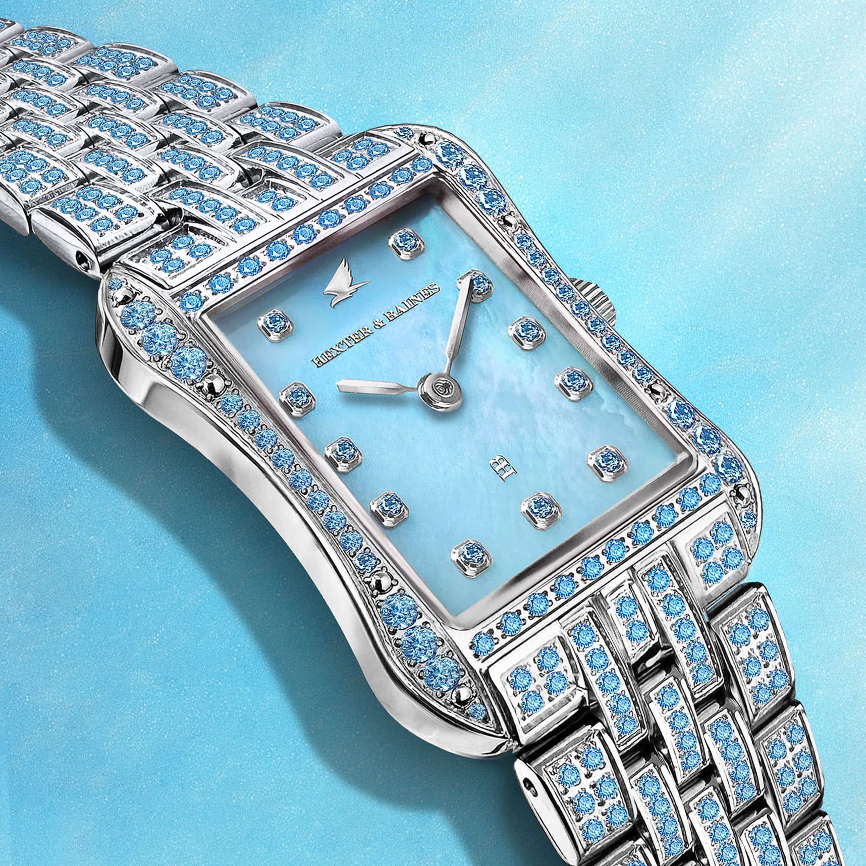 H&B Cronvas Pearl, Aqua Blue & Silver - 4
