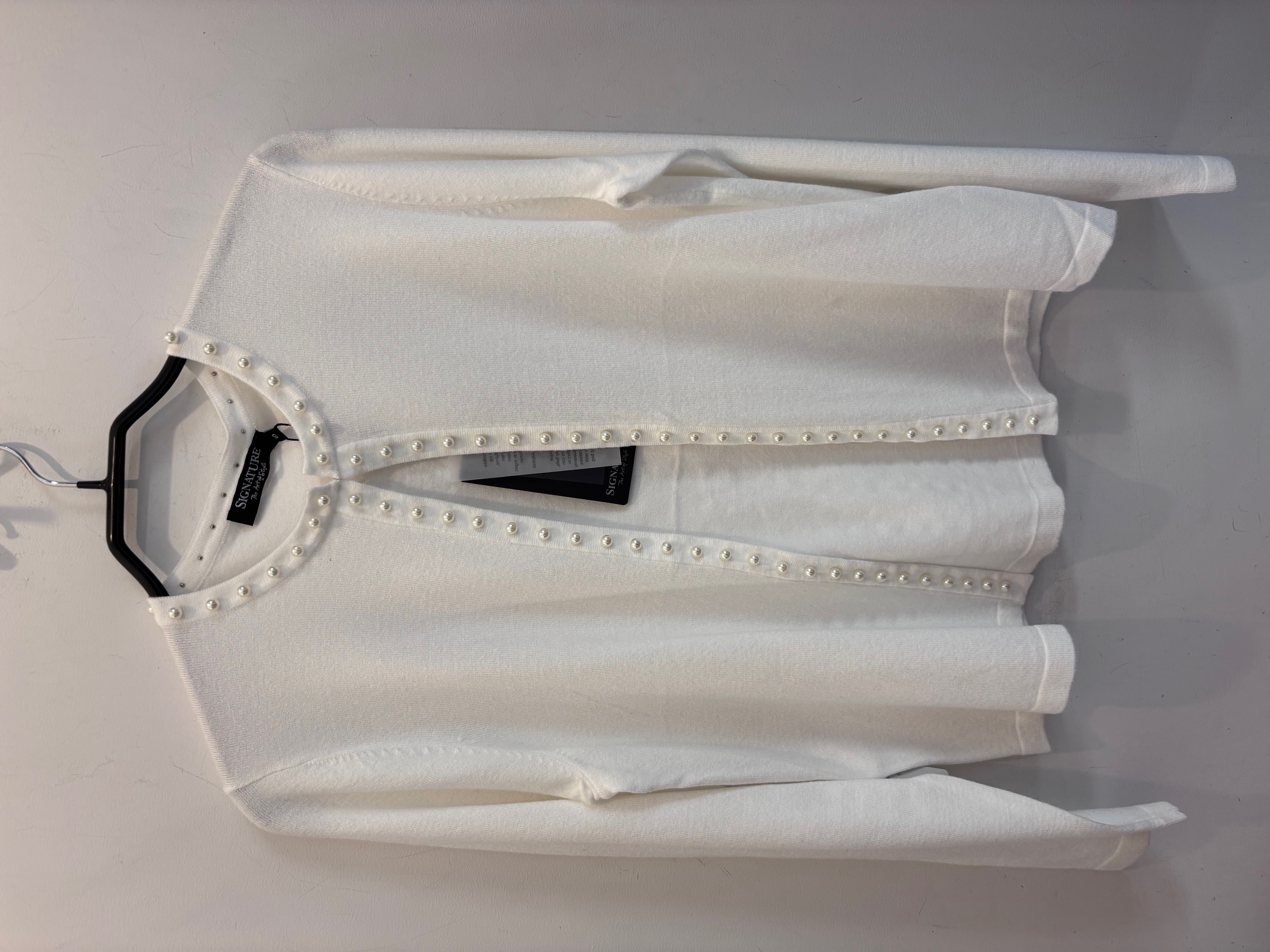 Cardigan Med Pärlor - Vit - Signature