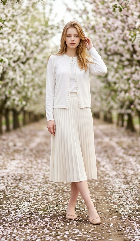 Cardigan Med Pärlor - Vit - Signature