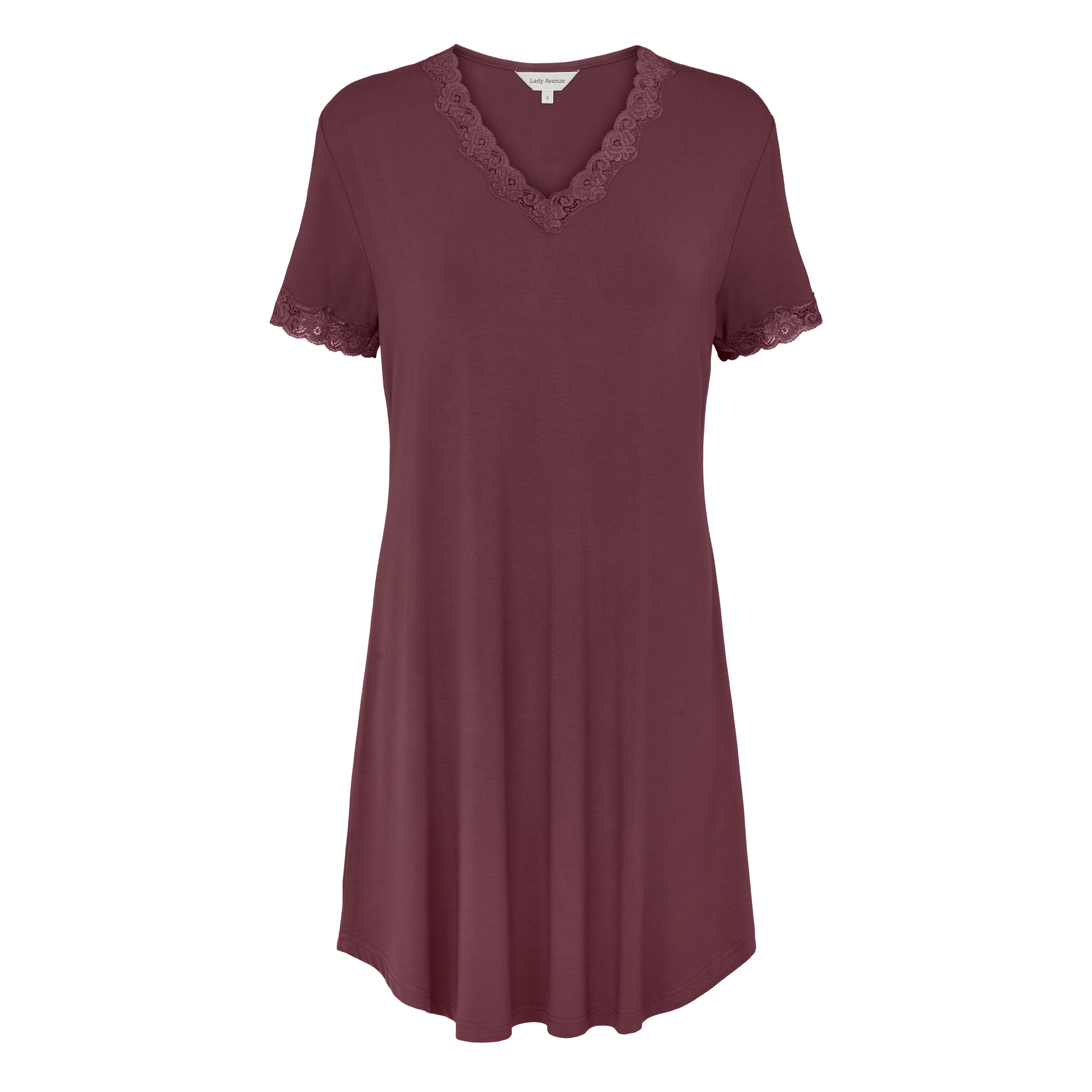 Lady Avenue Bamboo Nightdress w. Lace - 4
