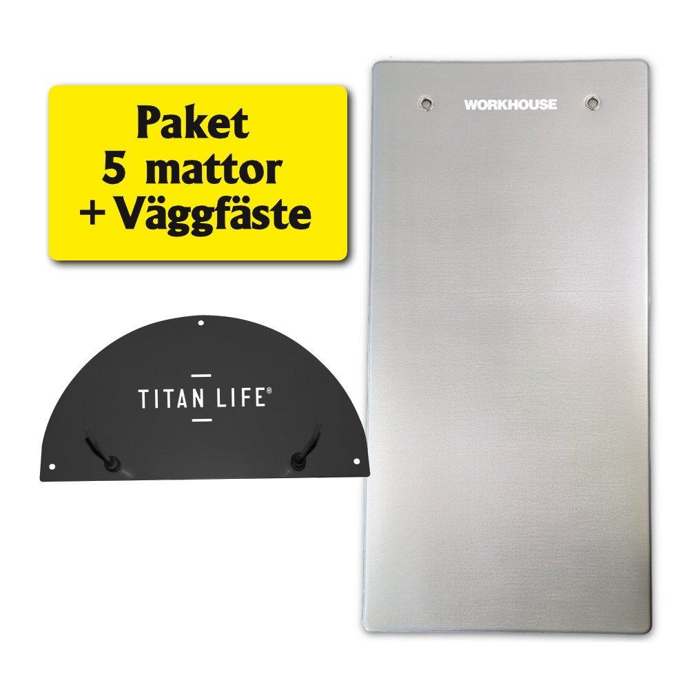 Träningspaket 5 st Studiomattor+Väggfäste